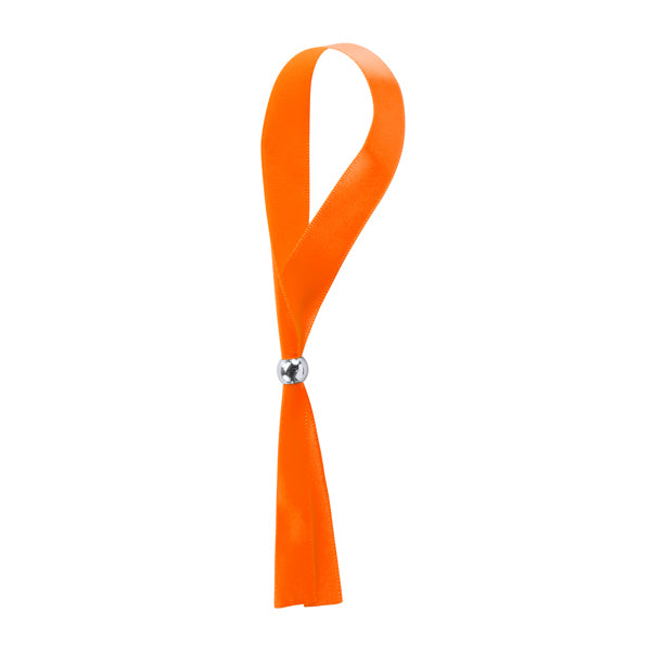Fete - Pulsera de poliéster ajustable mediante bolita de cierre con retorno - Naranja