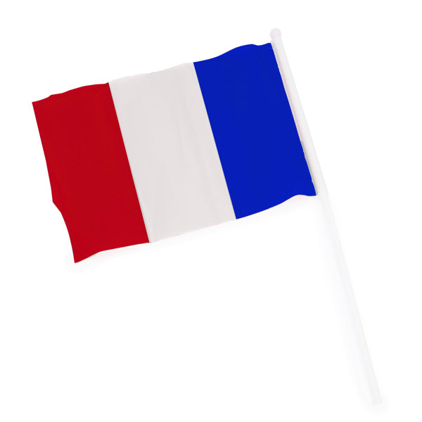 Celeb - Banderín con mástil de tamaño pequeño, de variados colores y banderas - Francia