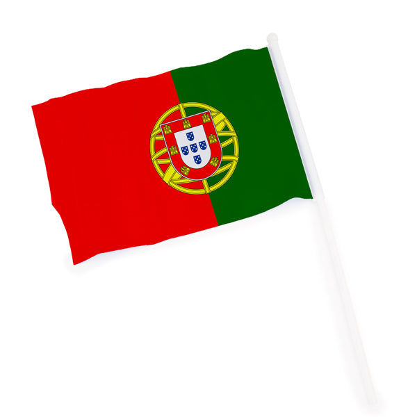 Celeb - Banderín con mástil de tamaño pequeño, de variados colores y banderas - Portugal