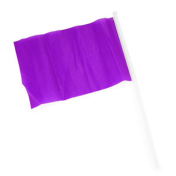 Celeb - Banderín con mástil de tamaño pequeño, de variados colores y banderas - Morado