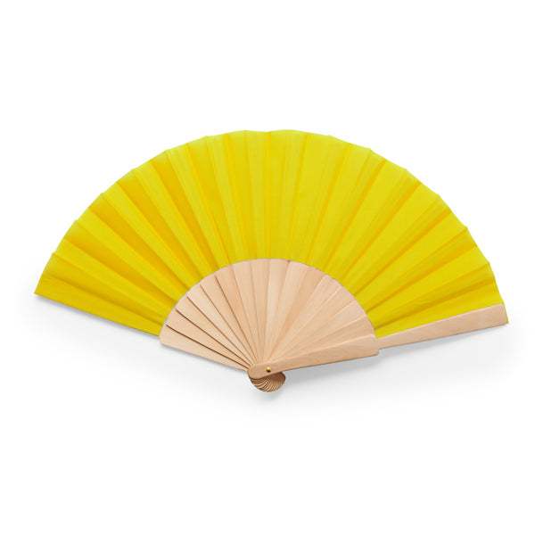 Calesa - Abanico con varillas de madera y tela en poliéster - Amarillo