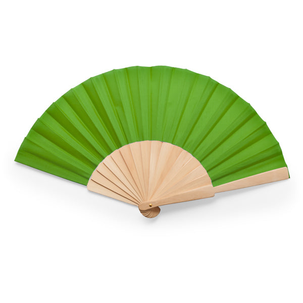 Calesa - Abanico con varillas de madera y tela en poliéster - Verde Oasis