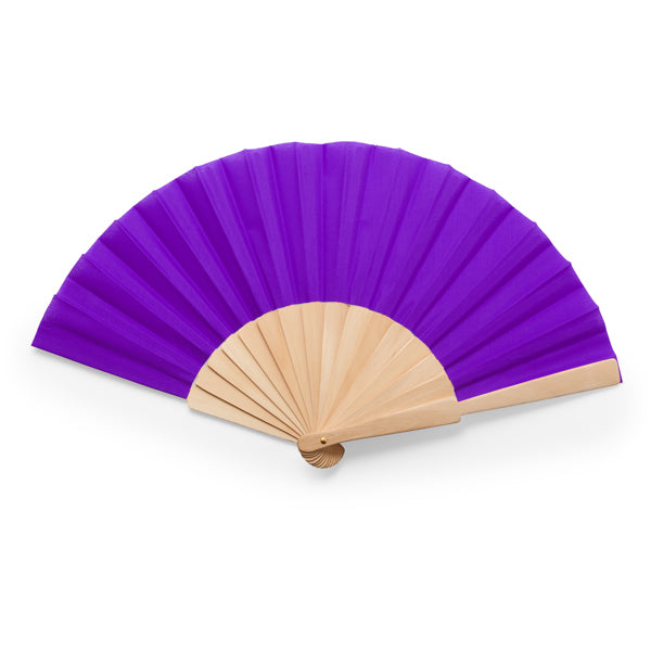 Calesa - Abanico con varillas de madera y tela en poliéster - Purpura