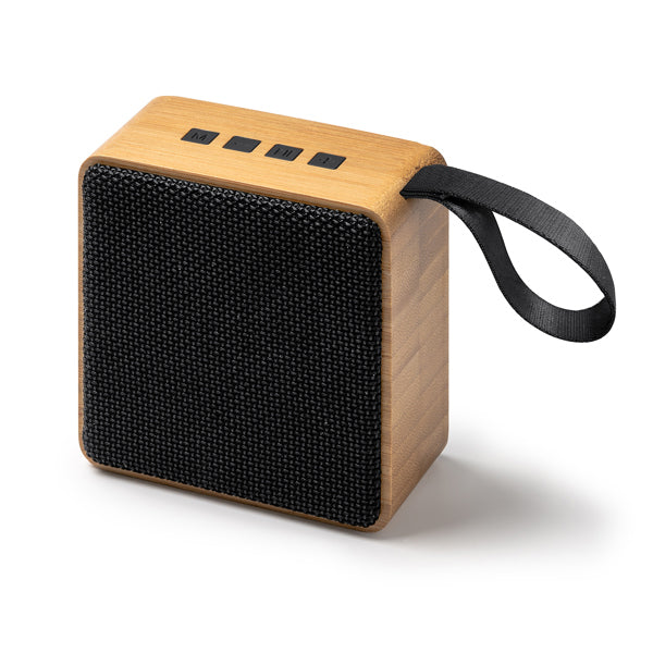 Bemol - Altavoz inalámbrico con cuerpo de bambú y tejido R-PET - Negro