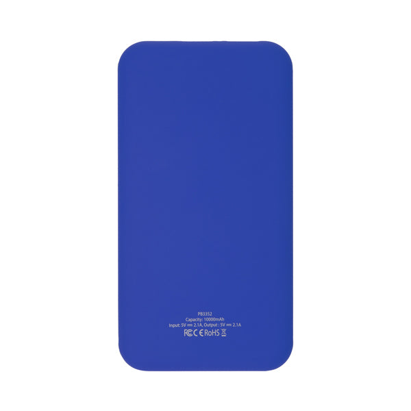 Robbie - Batería externa elaborada en ABS bicolor con capacidad de 10000 mAh - Royal/Blanco