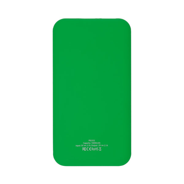 Robbie - Batería externa elaborada en ABS bicolor con capacidad de 10000 mAh - Verde Helecho/Blanco