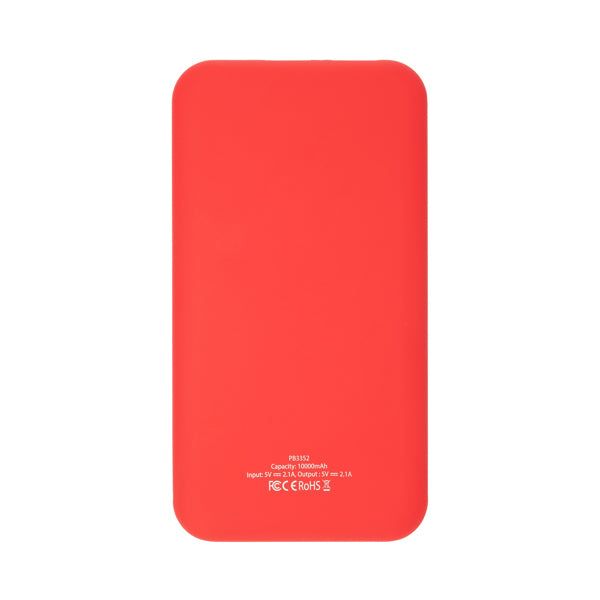 Robbie - Batería externa elaborada en ABS bicolor con capacidad de 10000 mAh - Rojo/Blanco
