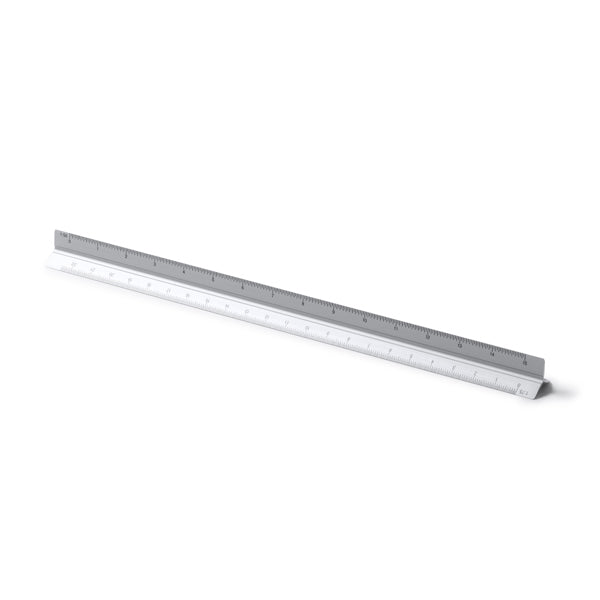 Dintel - Escalímetro de aluminio con diseño triangular de 30 cm - Plata