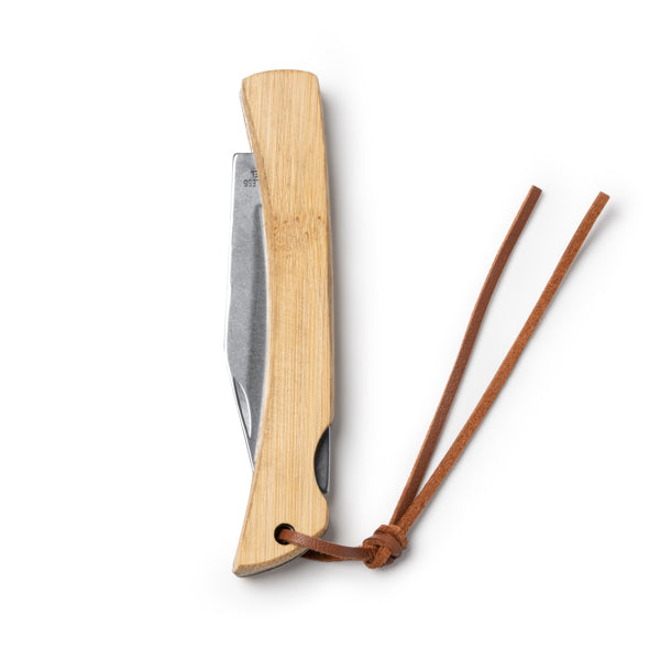 Kaide - Navaja de acero inoxidable con empuñadura de bambú natural - Bambu