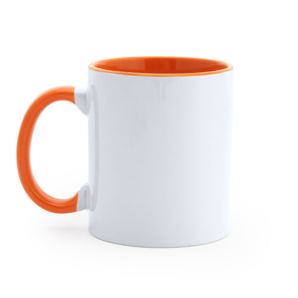 Mango - Taza especial para sublimación de cerámica de 350ml - Blanco/Naranja