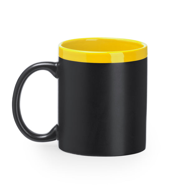 Palta - Fantástica taza pizarra con capacidad de 350 ml - Amarillo