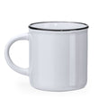 Jack - Taza de cerámica de estilo retro con asa redonda - Blanco/Blanco