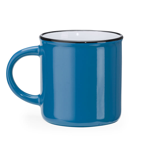 Jack - Taza de cerámica de estilo retro con asa redonda - Royal Claro/Blanco