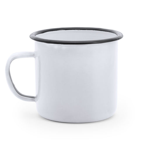 Anon - Taza metálica con capacidad de 360ml - Blanco/Blanco
