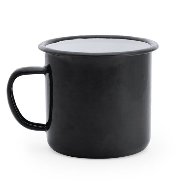 Anon - Taza metálica con capacidad de 360ml - Negro/Blanco