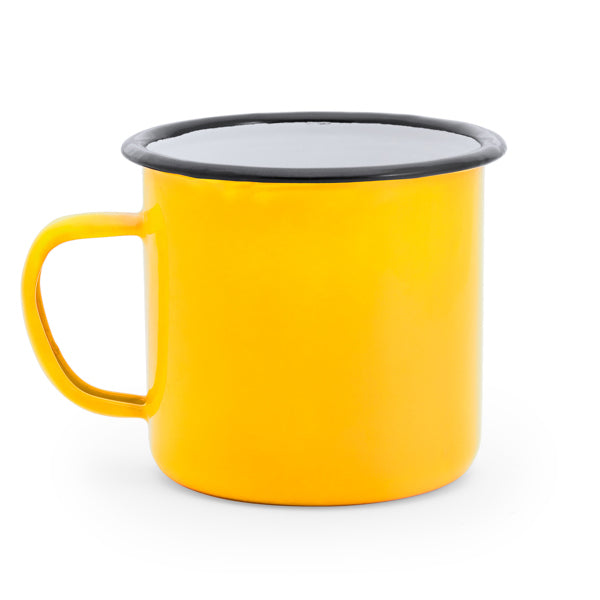 Anon - Taza metálica con capacidad de 360ml - Amarillo/Blanco