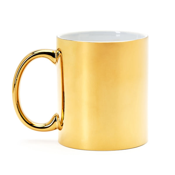 Zala - Taza de cerámica de 350 ml con diseño en acabado brillo - Oro