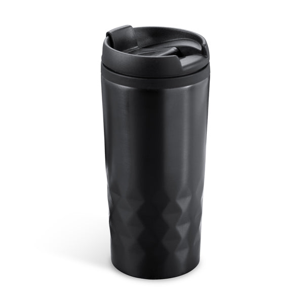Salak - Vaso de acero inoxidable de 300 ml con tapa PP - Negro