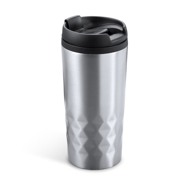 Salak - Vaso de acero inoxidable de 300 ml con tapa PP - Plata