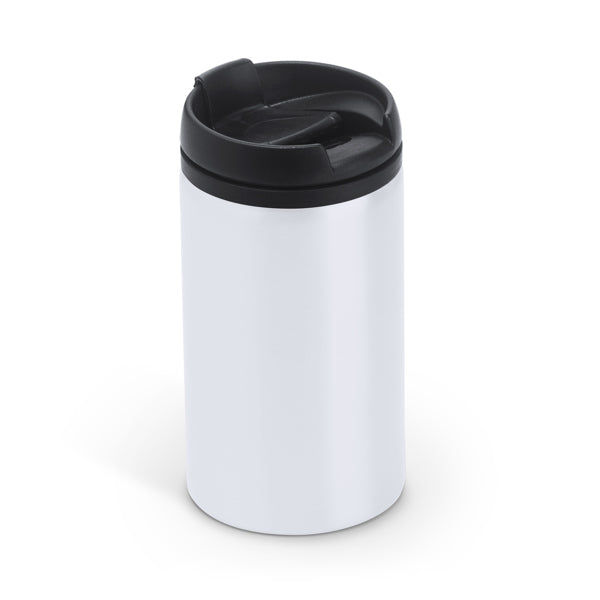 Milu - Vaso de acero inoxidable de 290 ml con tapa PP - Blanco