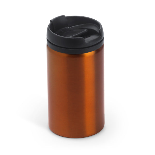 Milu - Vaso de acero inoxidable de 290 ml con tapa PP - Naranja