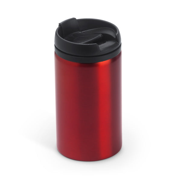 Milu - Vaso de acero inoxidable de 290 ml con tapa PP - Rojo