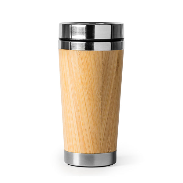 Yaba - Vaso de acero inoxidable 304 con pared exterior de bambú - Crudo