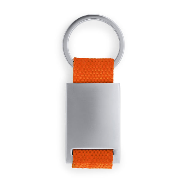 Mineral - Llavero metálico con tira de color en poliéster - Naranja