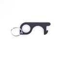 Ross - Llavero anti-contacto multiusos de aluminio, con anilla plateada - Negro