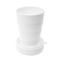 Gosto - Vaso plegable anti-bacterias con tapa y mosquetón plateado de transporte - Blanco
