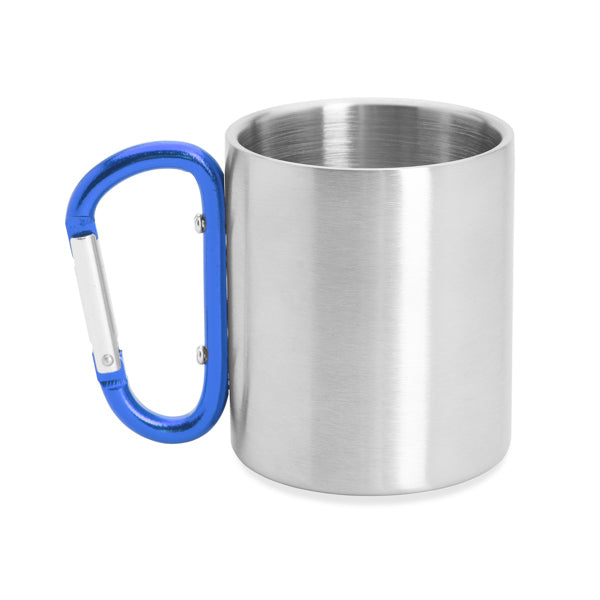 Guaya - Taza metálica de doble pared con asa mosquetón ideal para transportar - Royal