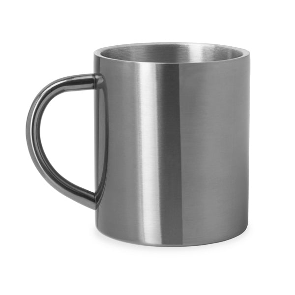 Kiwan - Taza metálica de doble pared con exterior a color - Plata