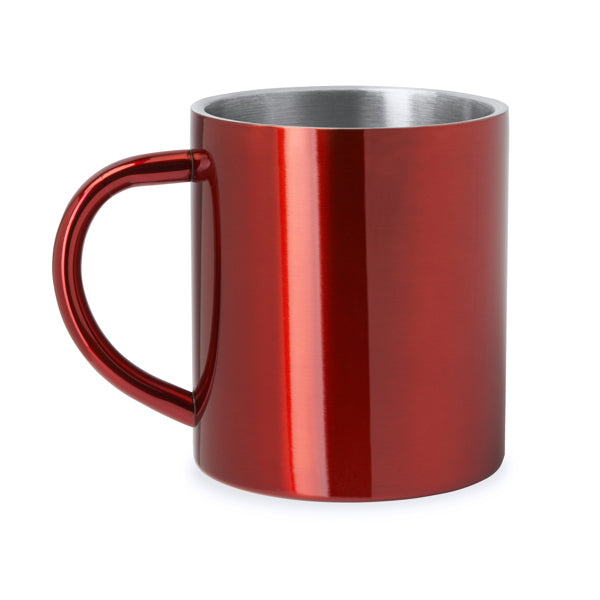 Kiwan - Taza metálica de doble pared con exterior a color - Rojo