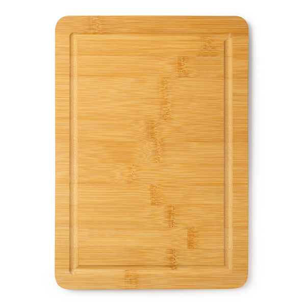 Angus - Tabla de cortar de bambú en forma rectangular con perfil recoge líquidos - Crudo