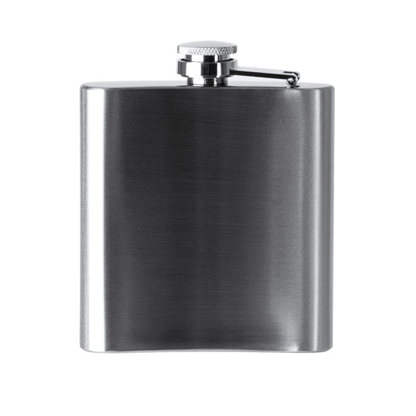 Walker - Petaca de acero inoxidable con cierre antigoteo de seguridad - Plata