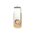 Uldon - Memoria USB con cuerpo en bambú y clip giratorio metálico - Bambu