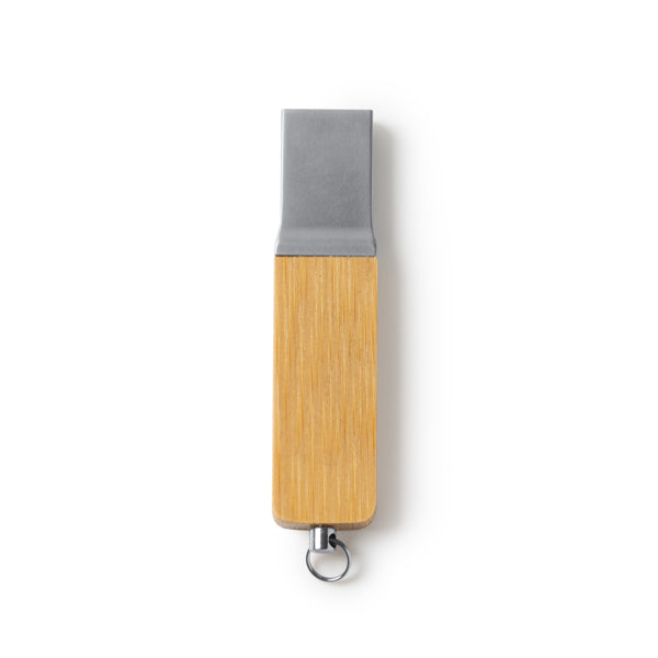 Netix - Memoria USB con cuerpo elaborado en bambú y puerto metálico - Crudo