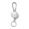 Doki - Llavero rollerclip con mosquetón y anilla retráctil extensible - Blanco