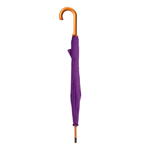 Lyse - Paraguas con mango, bastón y terminaciones en madera - Morado