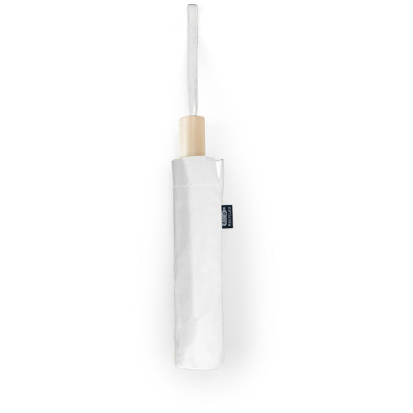 Khasi - Paraguas plegable de RPET con funda a juego - Blanco