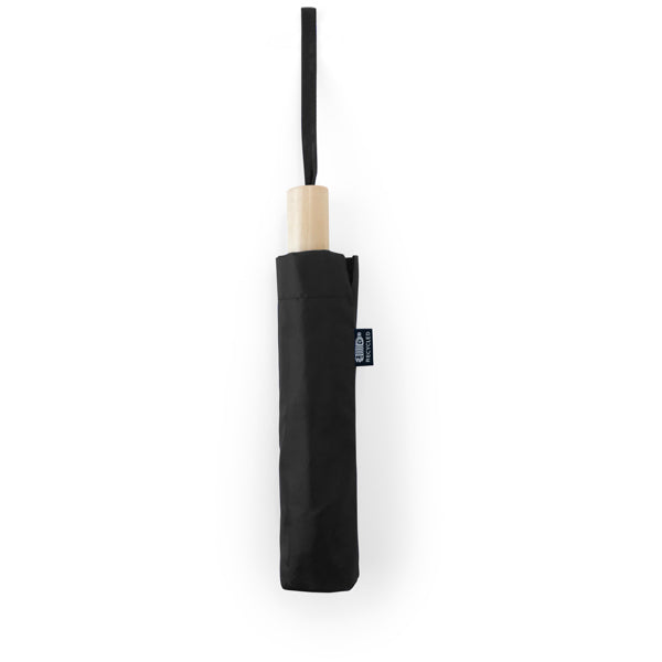 Khasi - Paraguas plegable de RPET con funda a juego - Negro