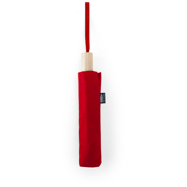 Khasi - Paraguas plegable de RPET con funda a juego - Rojo