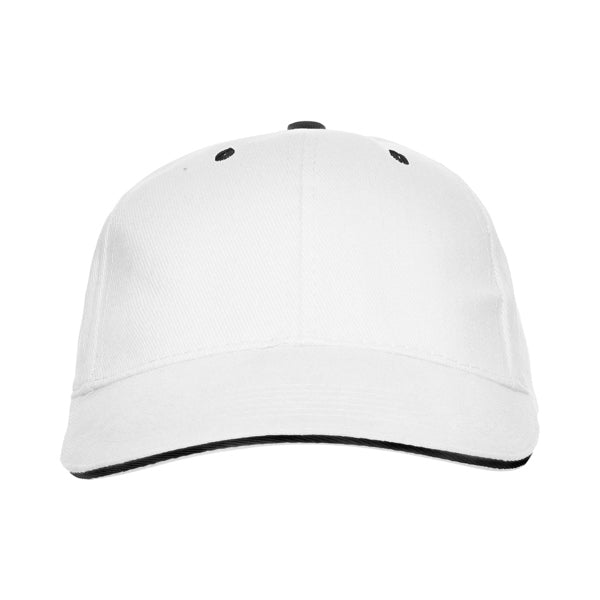 Panel - Gorra 6 paneles con sándwich a contraste 100% algodón - Blanco