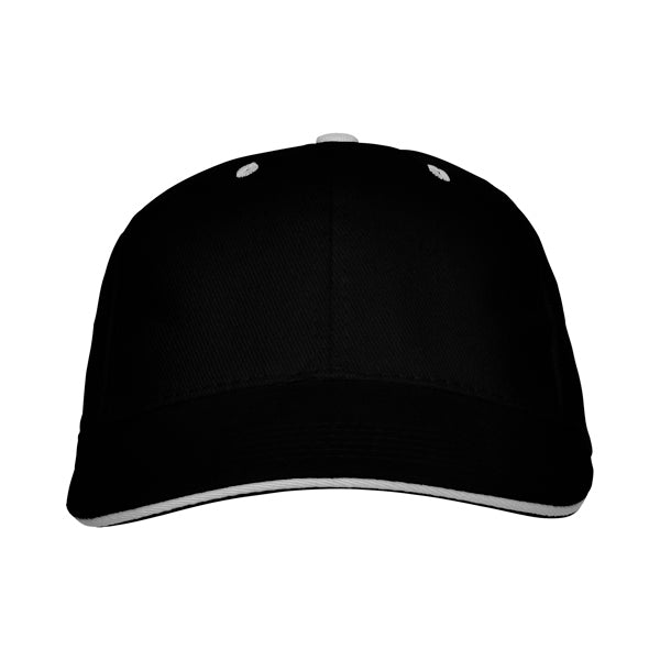 Panel - Gorra 6 paneles con sándwich a contraste 100% algodón - Negro