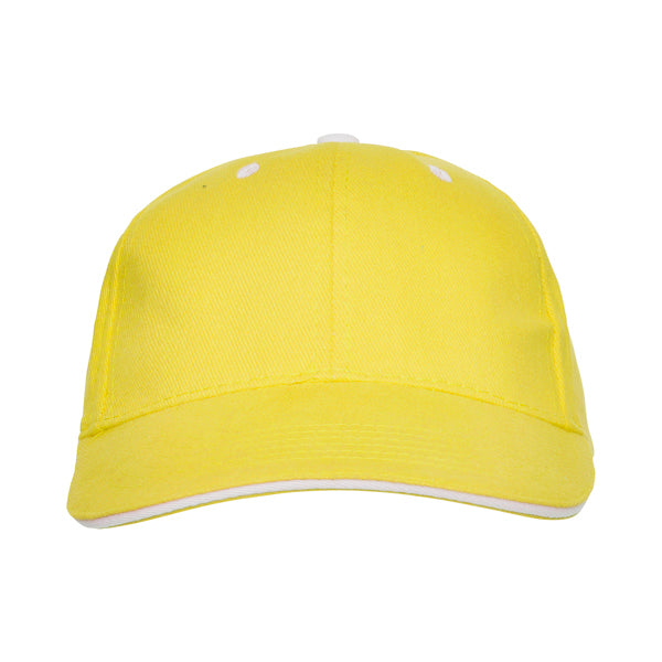 Panel - Gorra 6 paneles con sándwich a contraste 100% algodón - Amarillo