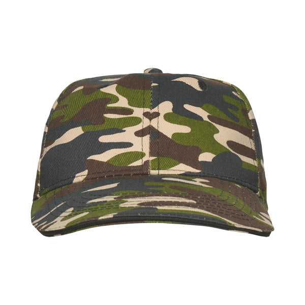 Panel - Gorra 6 paneles con sándwich a contraste 100% algodón - Camuflaje Bosque