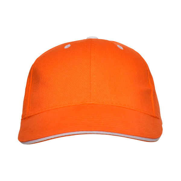 Panel - Gorra 6 paneles con sándwich a contraste 100% algodón - Naranja
