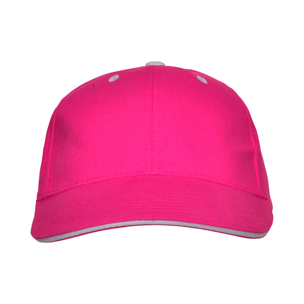 Panel - Gorra 6 paneles con sándwich a contraste 100% algodón - Fucsia
