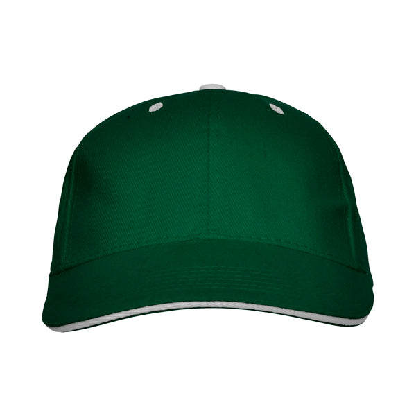 Panel - Gorra 6 paneles con sándwich a contraste 100% algodón - Verde Botella