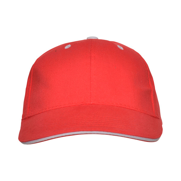 Panel - Gorra 6 paneles con sándwich a contraste 100% algodón - Rojo